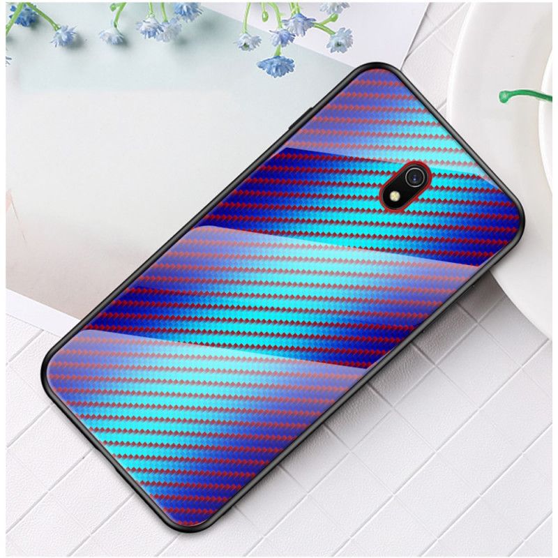 Hülle Xiaomi Redmi 8A Schwarz Gehärtetes Kohlefaserglas