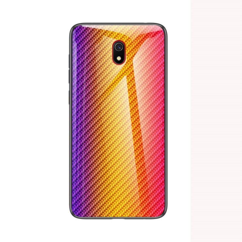 Hülle Xiaomi Redmi 8A Schwarz Gehärtetes Kohlefaserglas