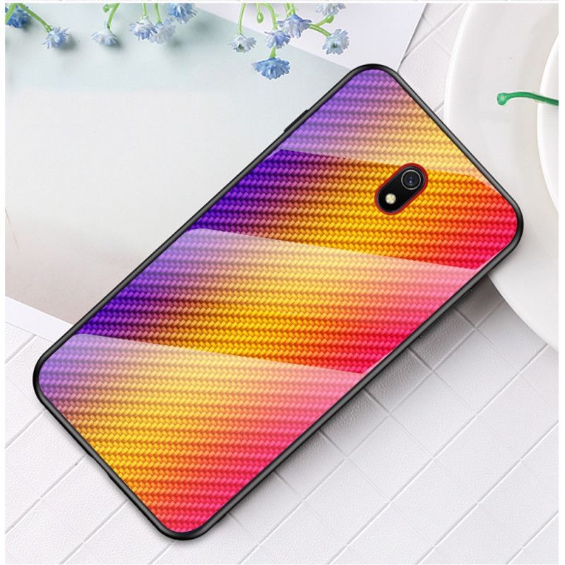 Hülle Xiaomi Redmi 8A Schwarz Gehärtetes Kohlefaserglas