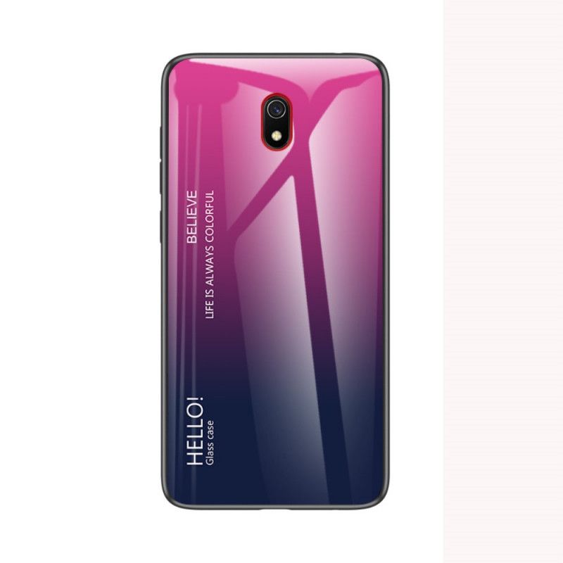 Hülle Xiaomi Redmi 8A Schwarz Handyhülle Hallo Gehärtetes Glas