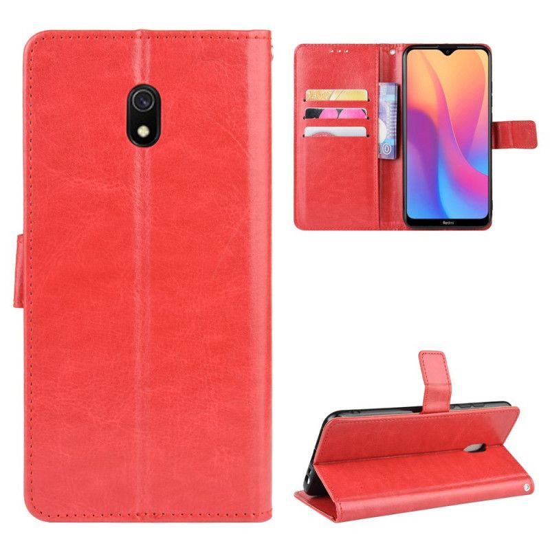 Lederhüllen Xiaomi Redmi 8A Schwarz Auffälliges Kunstleder