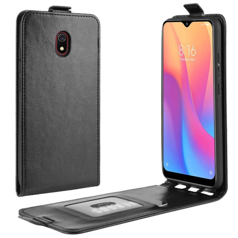 Lederhüllen Xiaomi Redmi 8A Schwarz Faltbarer Ledereffekt