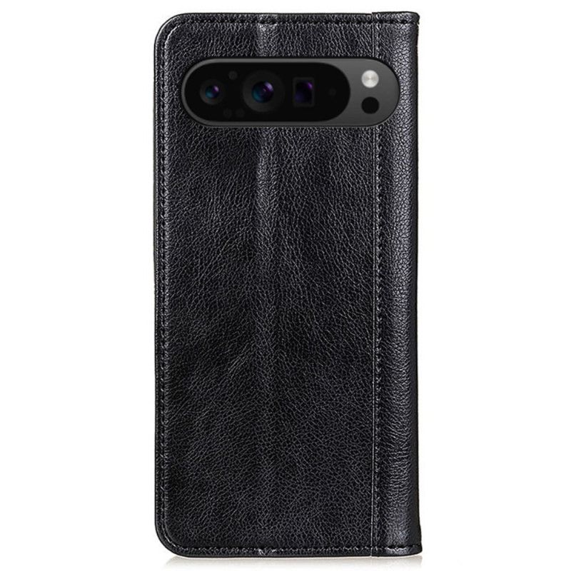 Flip Case Google Pixel 9 Pro Xl Spaltleder Mit Litschi-struktur