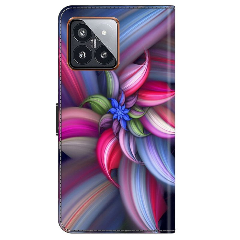 Lederhüllen Xiaomi 14 Pro Bunte Blumen