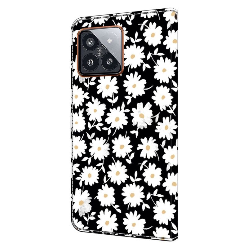 Lederhüllen Xiaomi 14 Pro Handyhülle Blumen