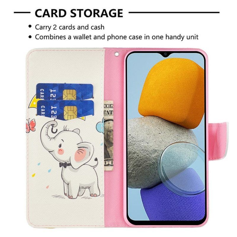 Flip Case Für Samsung Galaxy M53 5G Baby Elefant