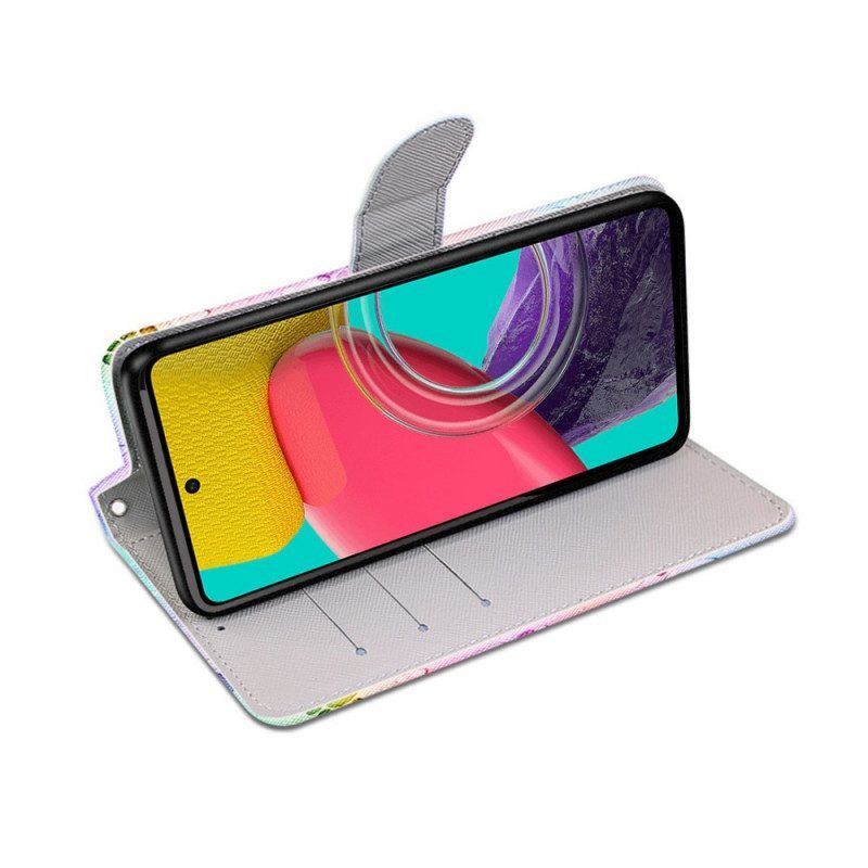 Flip Case Für Samsung Galaxy M53 5G Katzenspuren