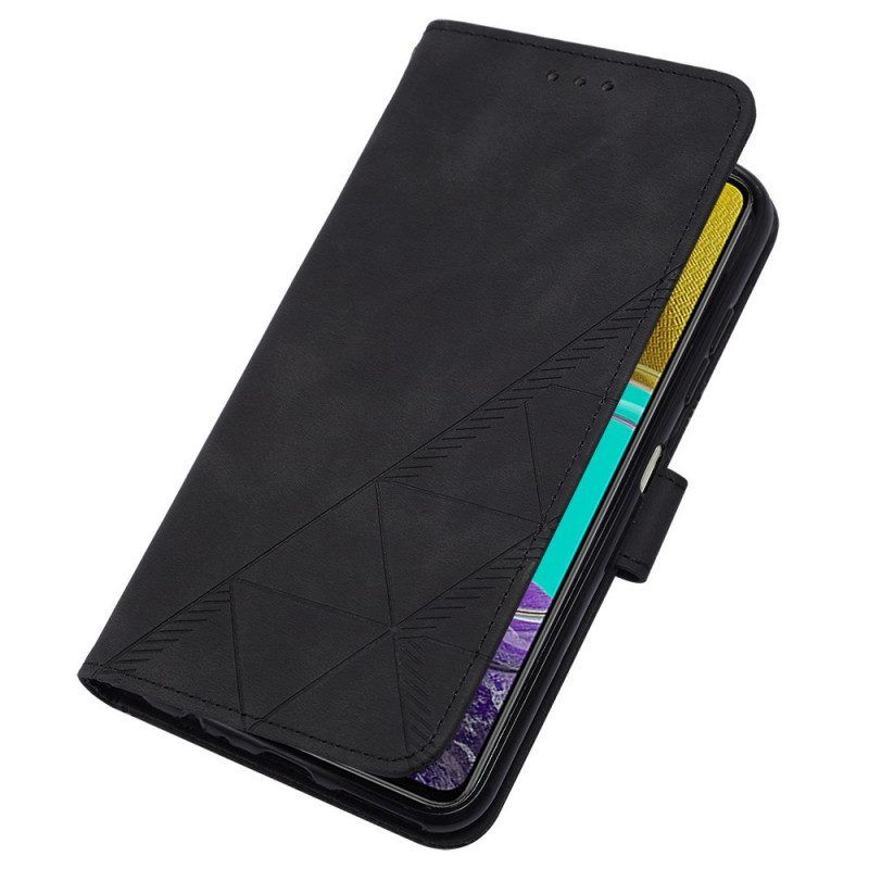 Flip Case Für Samsung Galaxy M53 5G Schulterdreiecke