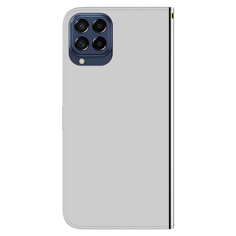 Flip Case Für Samsung Galaxy M53 5G Spiegel Und Schlüsselband