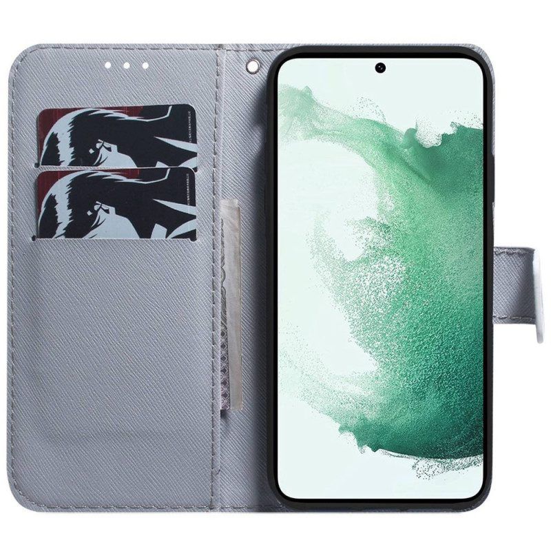 Flip Case Für Samsung Galaxy M53 5G Weißer Tiger