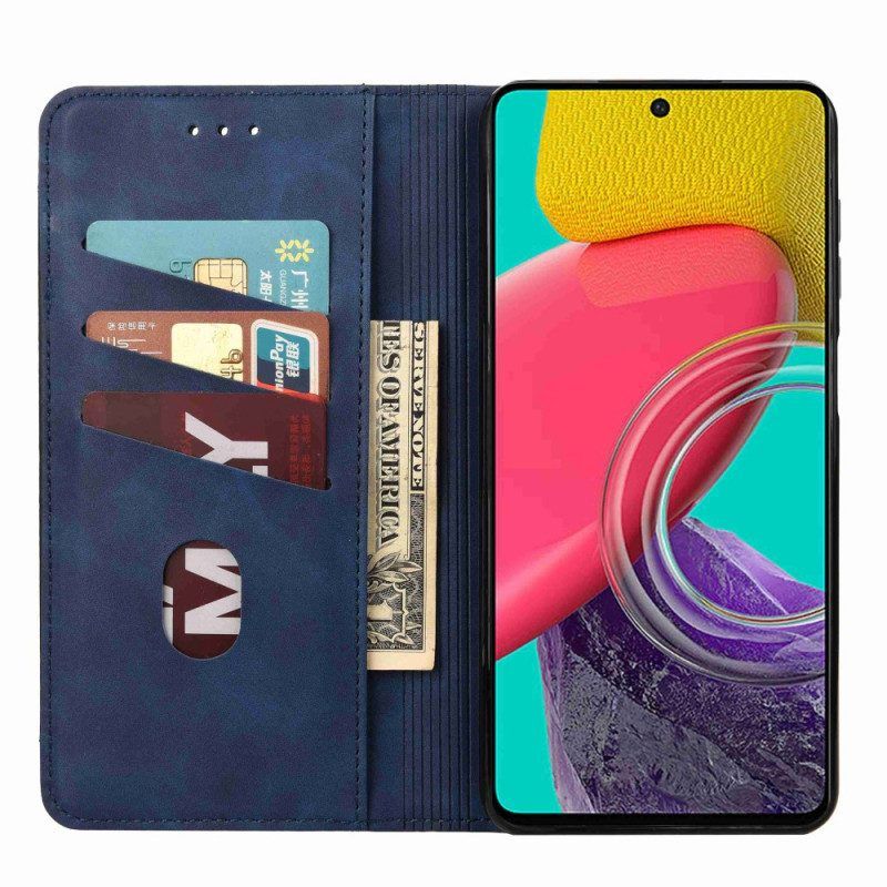 Flip Case Für Samsung Galaxy M53 5G Zweifarbige Eleganz