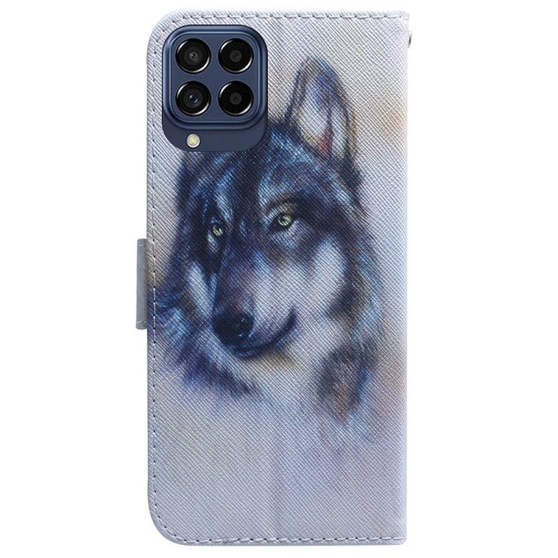 Lederhüllen Für Samsung Galaxy M53 5G Aquarellhund