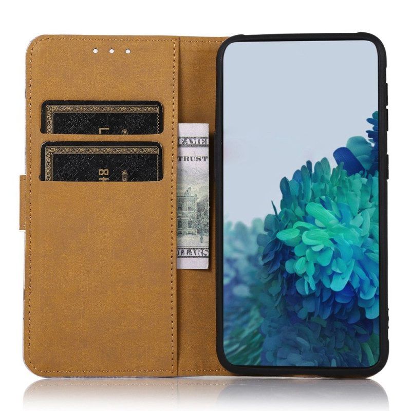 Lederhüllen Für Samsung Galaxy M53 5G Blühender Baum