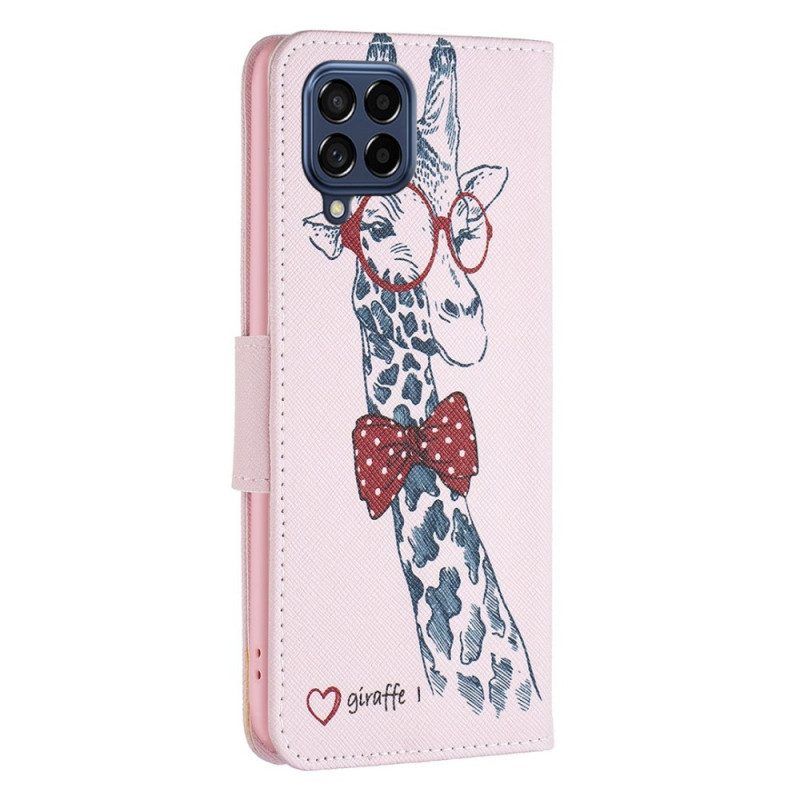 Lederhüllen Für Samsung Galaxy M53 5G Kluge Giraffe