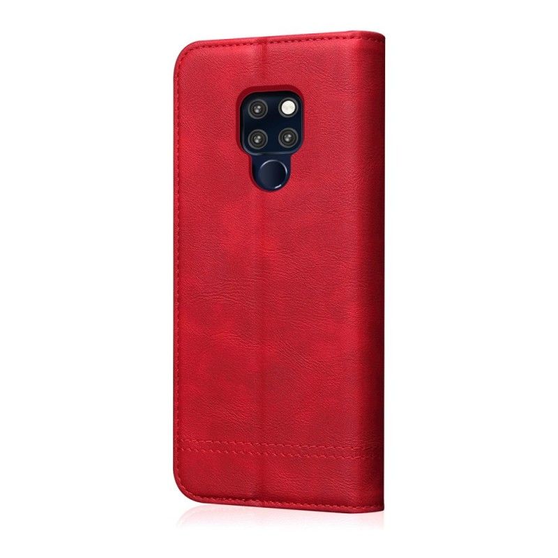 Flip Case Huawei Mate 20 Schwarz Genähter Ledereffekt