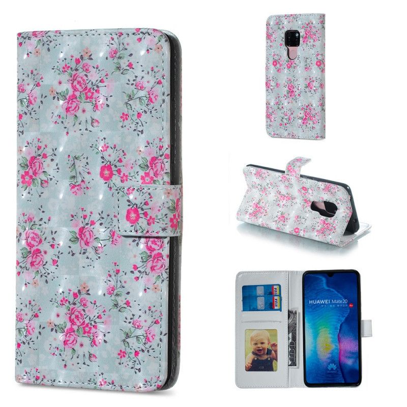 Lederhüllen Huawei Mate 20 Freiheit Design Blumen