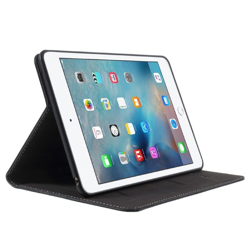 Flip Case iPad Mini 4 Schwarz Gebei Litschiimitatleder