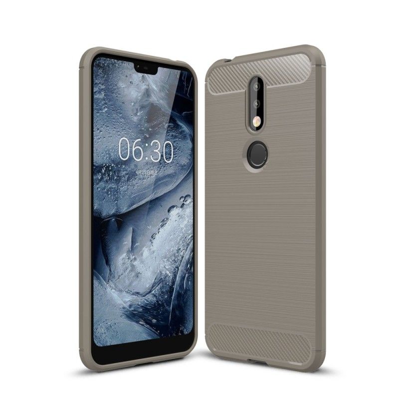 Hülle Nokia 7.1 Dunkelblau Gebürstete Kohlefaser