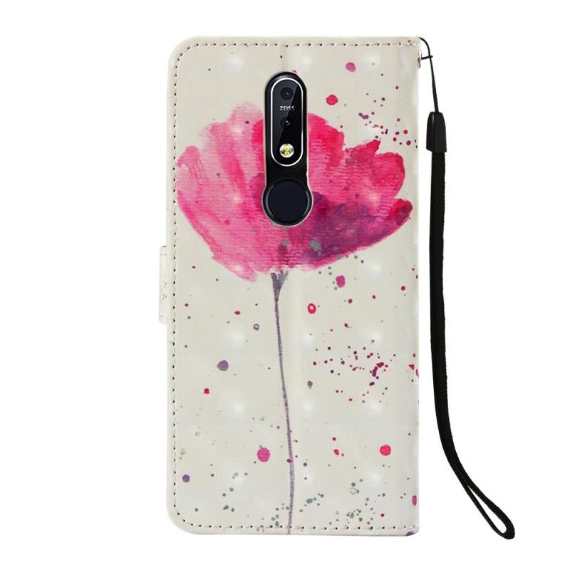 Lederhüllen Nokia 7.1 Aquarellmohn