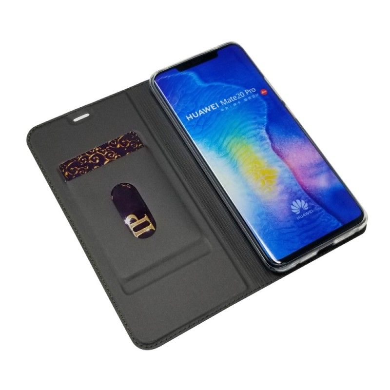 Flip Case Für Huawei Mate 20 Pro Schwarz Kartenhalter Mit Ledereffekt