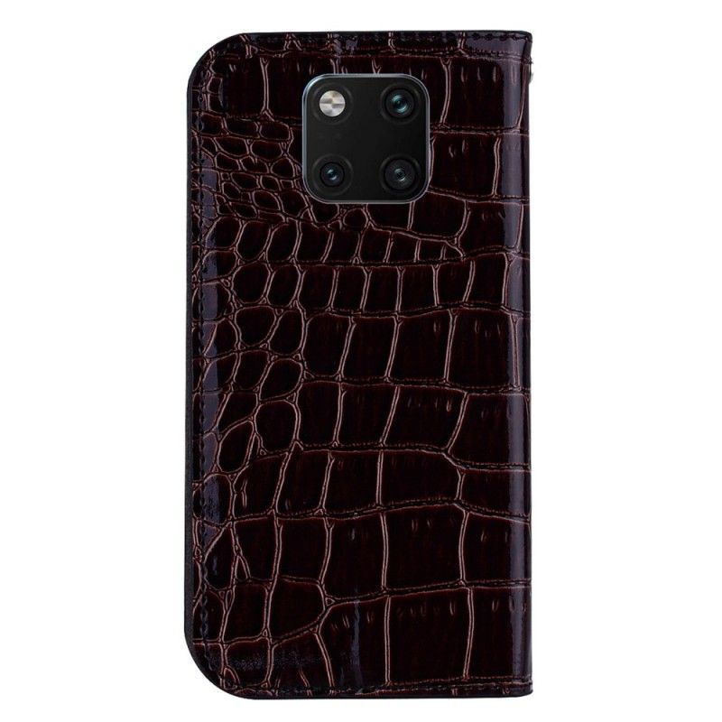 Flip Case Huawei Mate 20 Pro Schwarz Krokodilhauteffekt Und Pailletten