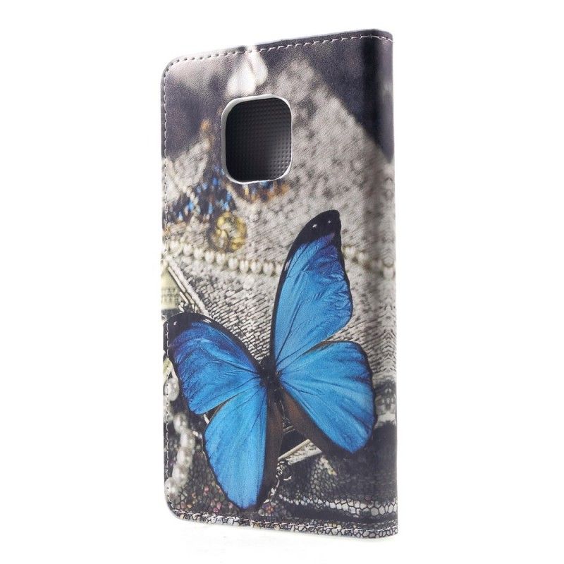 Lederhüllen Huawei Mate 20 Pro Blauer Schmetterling