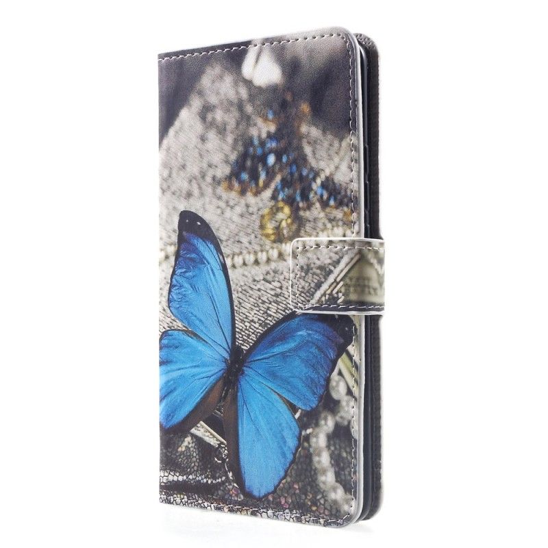 Lederhüllen Huawei Mate 20 Pro Blauer Schmetterling