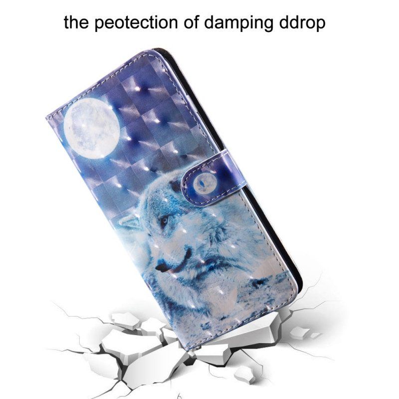 Flip Case Für Xiaomi Redmi Note 11 Pro Plus 5G Aquarell-wolf
