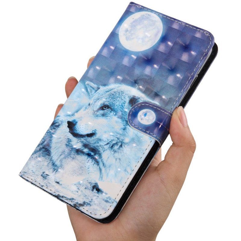 Flip Case Für Xiaomi Redmi Note 11 Pro Plus 5G Aquarell-wolf