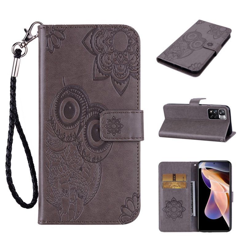 Flip Case Für Xiaomi Redmi Note 11 Pro Plus 5G Mandala-eule