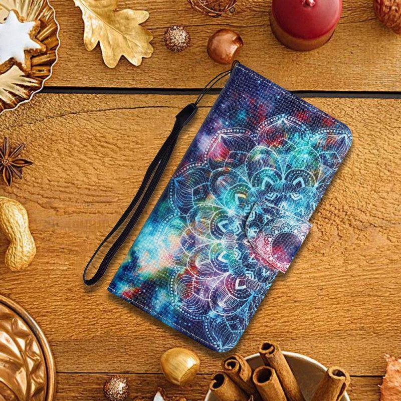 Flip Case Für Xiaomi Redmi Note 11 Pro Plus 5G Mit Kordel Auffälliges Riemchen-mandala