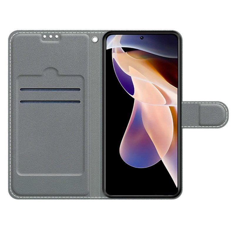 Flip Case Für Xiaomi Redmi Note 11 Pro Plus 5G Mit Kordel Kleiner Panda Mit Riemen