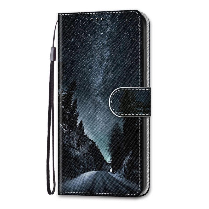 Flip Case Für Xiaomi Redmi Note 11 Pro Plus 5G Mit Kordel Lanyard-landschaft
