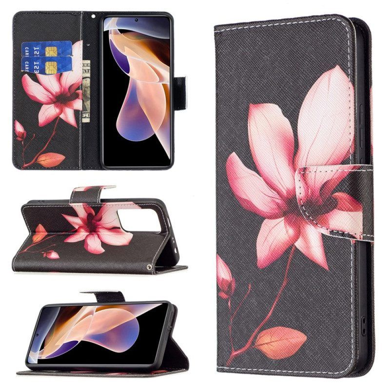 Flip Case Für Xiaomi Redmi Note 11 Pro Plus 5G Pinke Blume