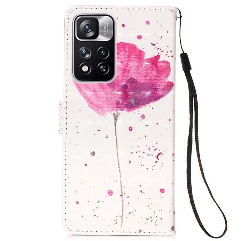 Hülle Flip Case Für Xiaomi Redmi Note 11 Pro Plus 5G Aquarellmohn