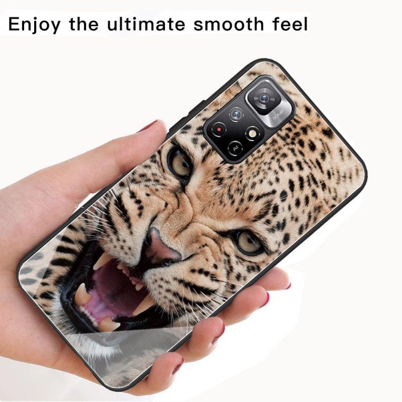 Hülle Für Xiaomi Redmi Note 11 Pro Plus 5G Gehärtetes Leopardenglas