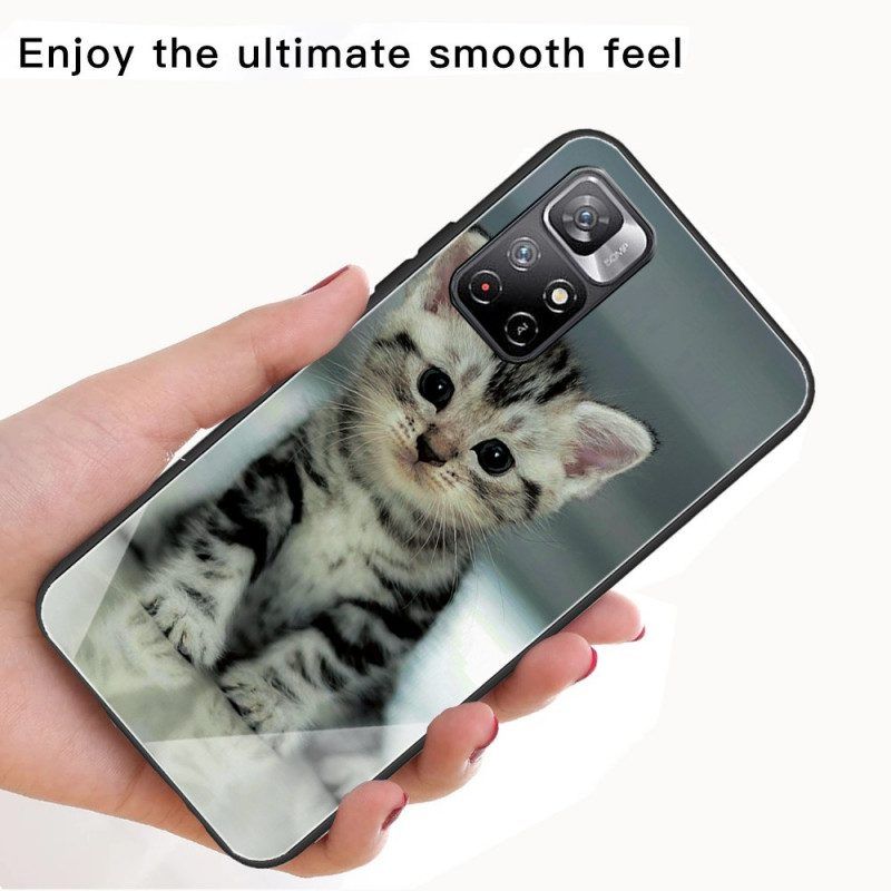 Hülle Für Xiaomi Redmi Note 11 Pro Plus 5G Kätzchen Aus Gehärtetem Glas
