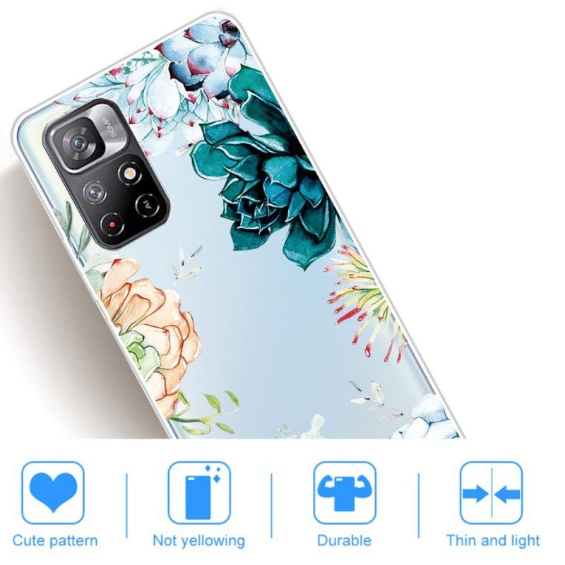 Hülle Für Xiaomi Redmi Note 11 Pro Plus 5G Nahtlose Aquarellblumen