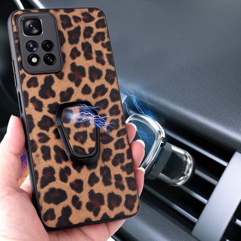 Hülle Für Xiaomi Redmi Note 11 Pro Plus 5G Ringhalterung Im Leoparden-stil