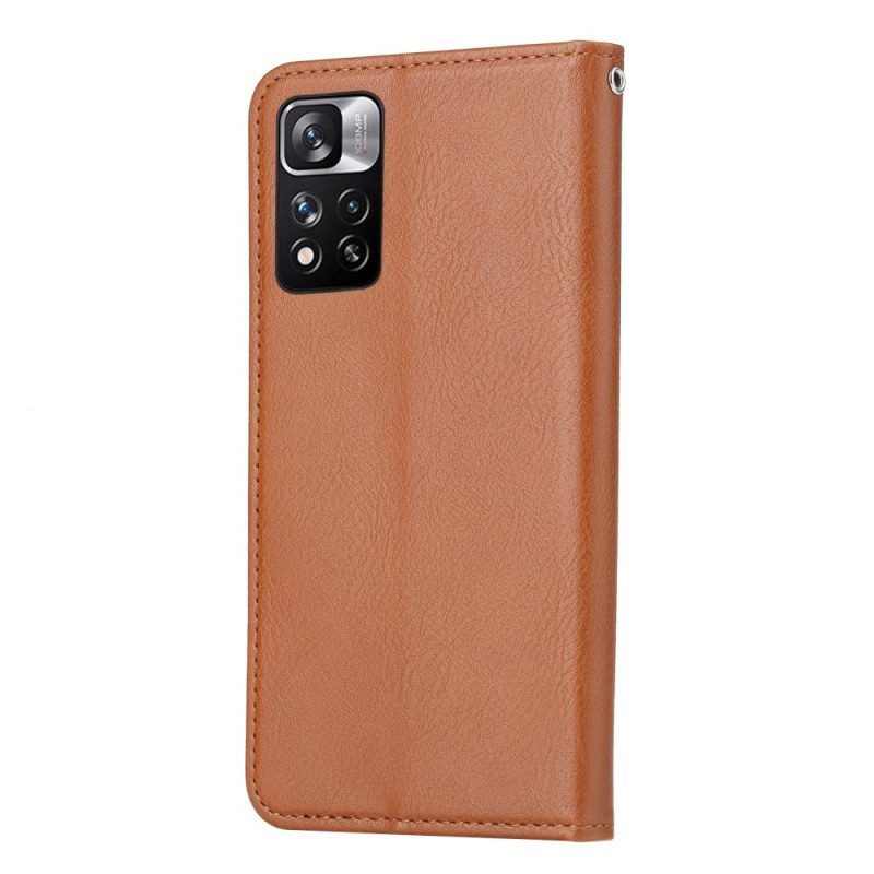 Schutzhülle Für Xiaomi Redmi Note 11 Pro Plus 5G Flip Case Kartenhalter Aus Kunstleder