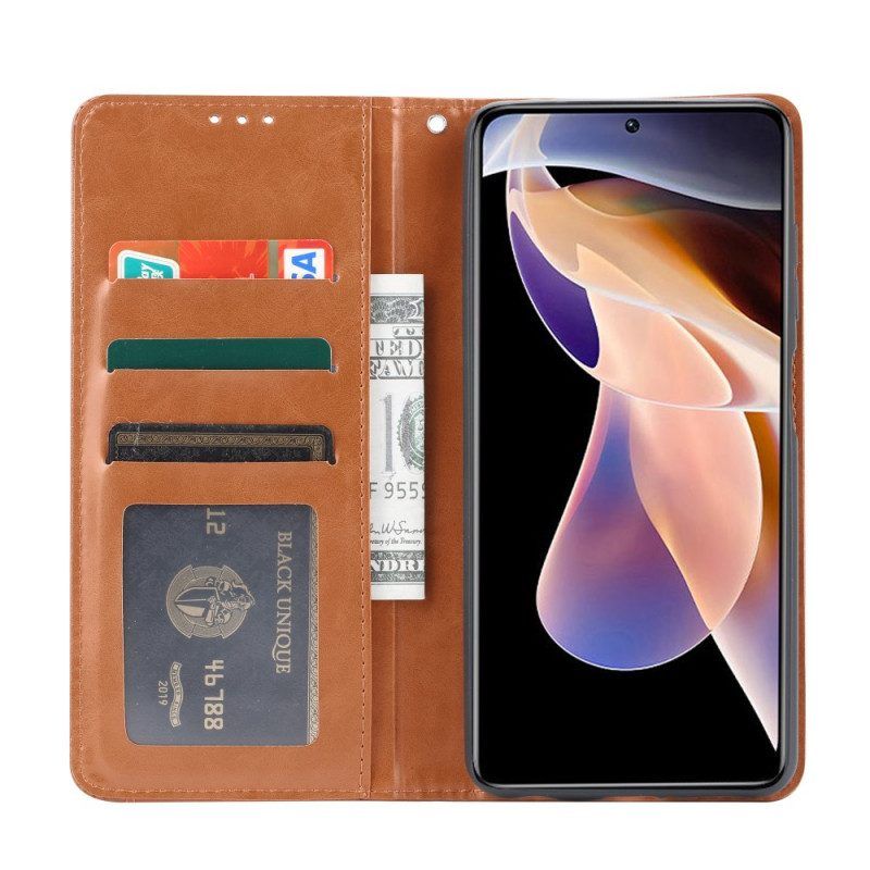 Schutzhülle Für Xiaomi Redmi Note 11 Pro Plus 5G Flip Case Kartenhalter Aus Kunstleder