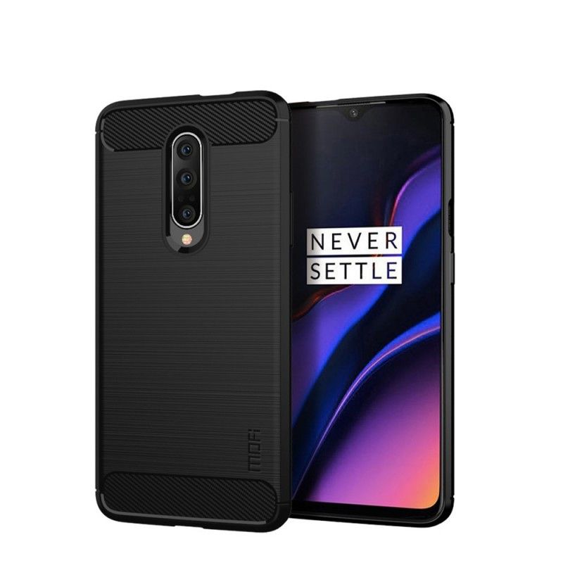 Hülle OnePlus 7 Pro Schwarz Gebürstete Mofi-Kohlefaser