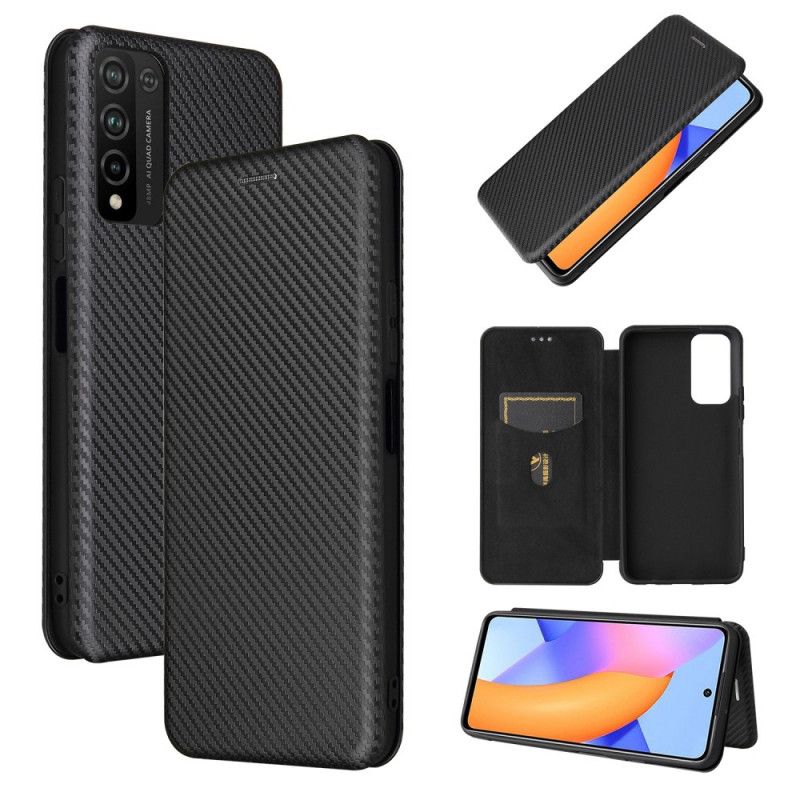 Flip Case Für Honor 10X Lite Schwarz Kohlefaser