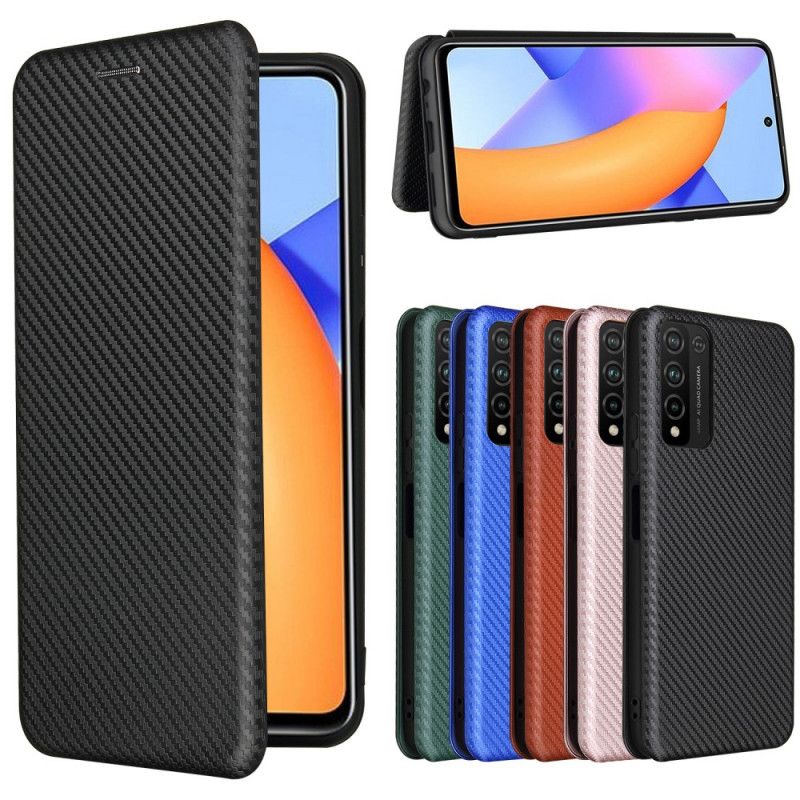 Flip Case Für Honor 10X Lite Schwarz Kohlefaser