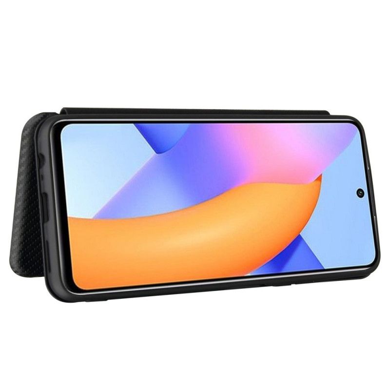 Flip Case Für Honor 10X Lite Schwarz Kohlefaser