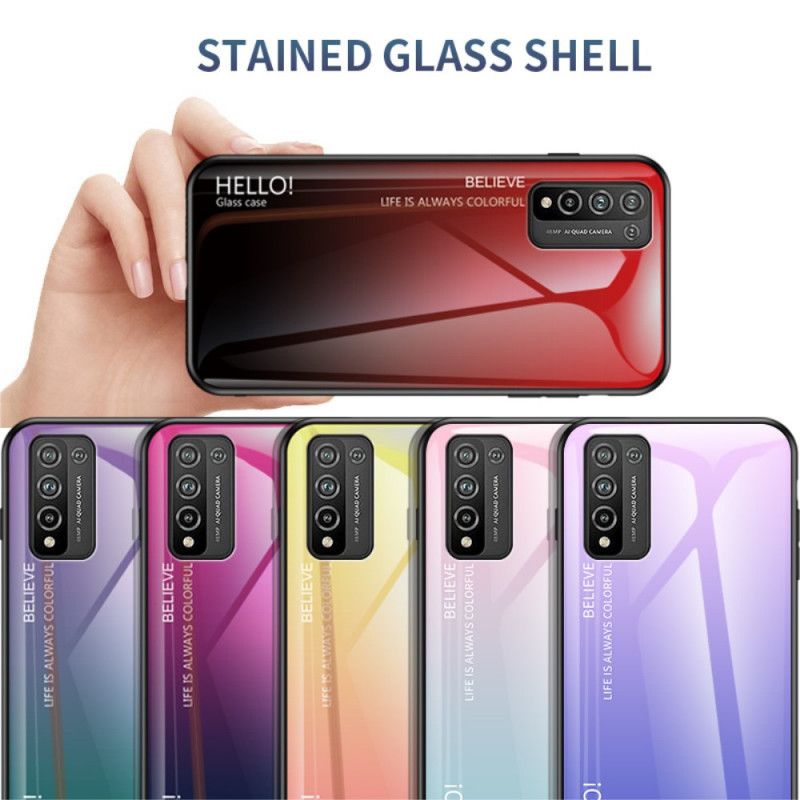 Hülle Honor 10X Lite Schwarz Handyhülle Hallo Gehärtetes Glas