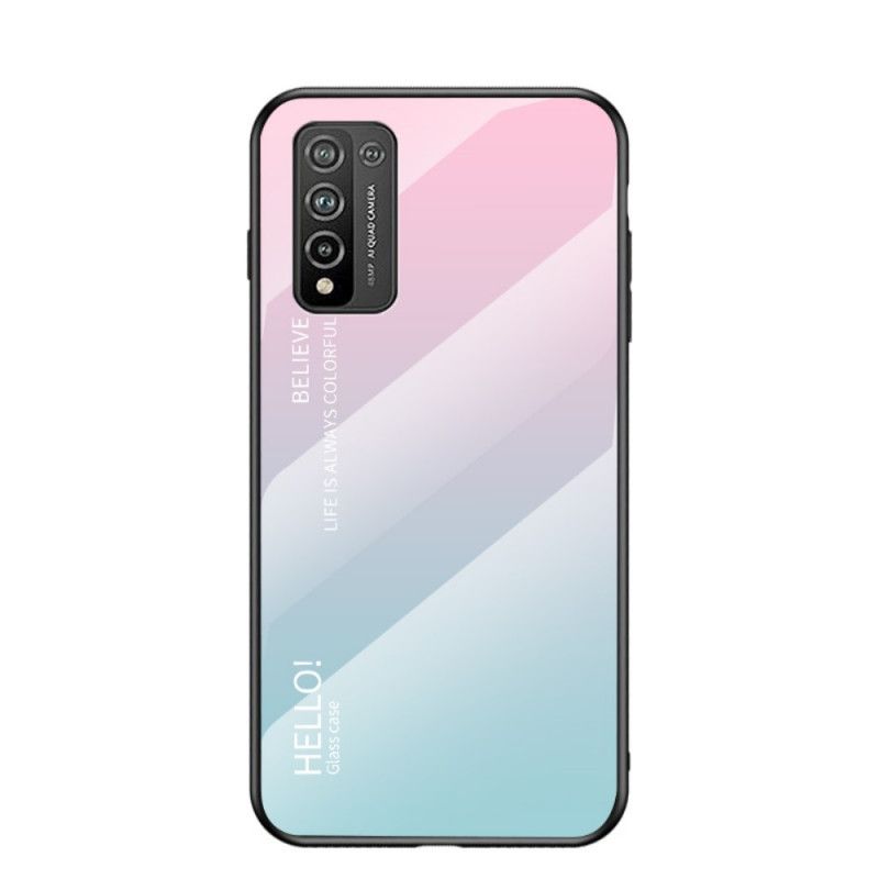 Hülle Honor 10X Lite Schwarz Handyhülle Hallo Gehärtetes Glas