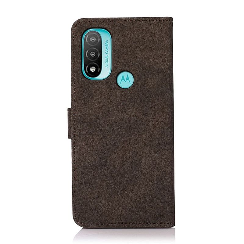 Lederhüllen Für Moto E20 / E30 / E40 Ledereffekt Fashion Khazneh