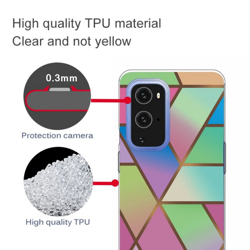 Hülle Für OnePlus 9 Pro Schwarz Geometrischer Marmor