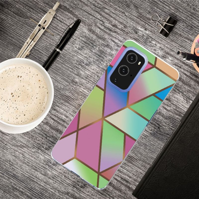 Hülle Für OnePlus 9 Pro Schwarz Geometrischer Marmor